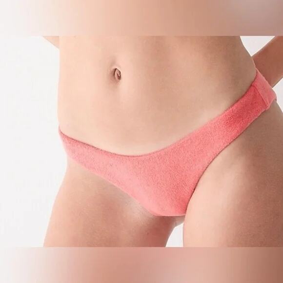 J. Crew Other - NWT J. Crew Coral Terry Cloth Cheeky Bikini Swim Bathing Suit Bottom Size XXL